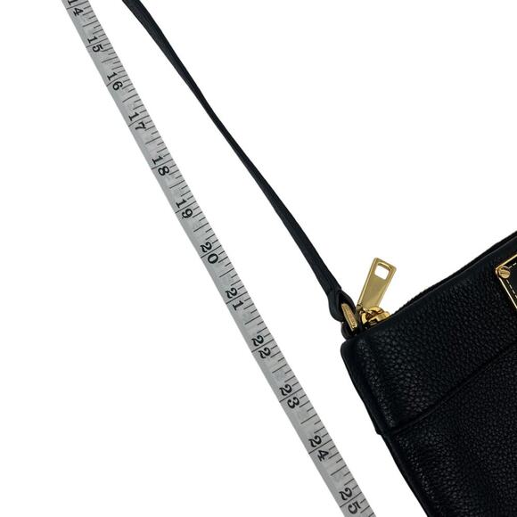 MARC JACOBS NEW YORK Shoulder Bag Black Ruched Leather Adjustable Strap Zipper - Picture 8 of 10